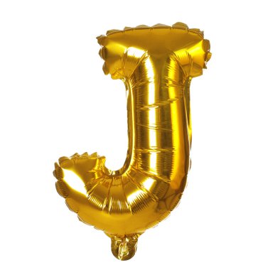 Beyaz arkaplanda altın harfli J balonu