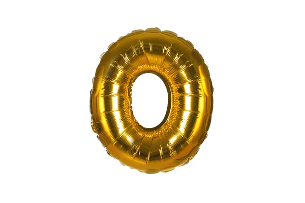 Beyaz arkaplanda altın harfli O balonu — Stok fotoğraf