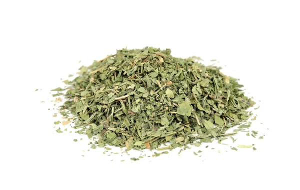 Heap of dried parsley on white background — Stock Photo, Image