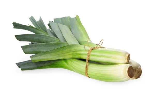 Verse rauwe prei op witte achtergrond. Rijpe UI — Stockfoto