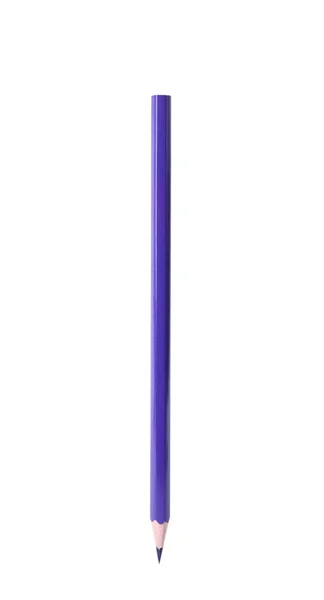Фіолетовий дерев'яний олівець на білому тлі. Шкільні канцелярські товари — стокове фото