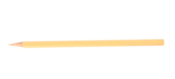 Βερίκοκο ξύλινο μολύβι σε λευκό φόντο, πάνω όψη. Γραφική ύλη σχολείου — Φωτογραφία Αρχείου