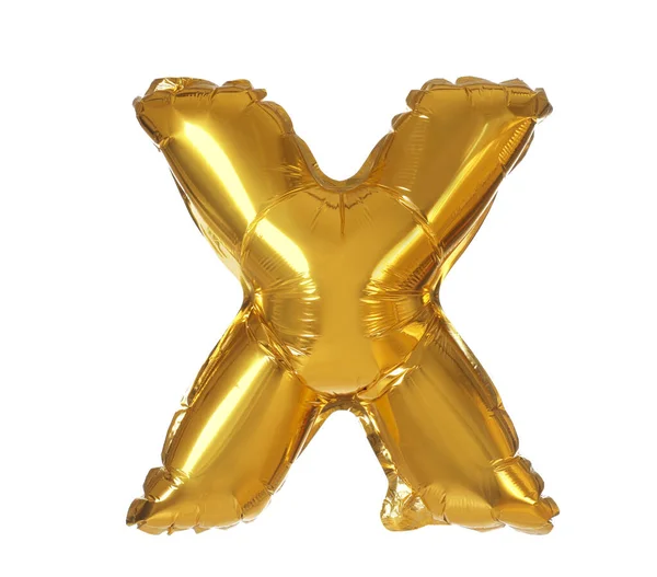 Χρυσό γράμμα X μπαλόνι σε λευκό φόντο — Φωτογραφία Αρχείου