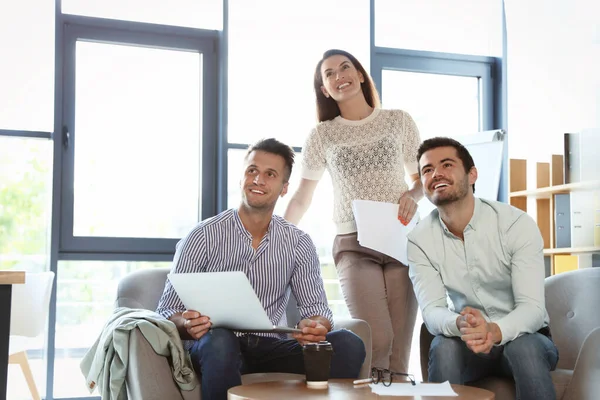 Office employees having business training at workplace