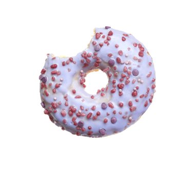 Tatlı, jöleli donut, beyaz üzerine izole edilmiş.