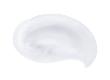 Işık arka planında şeffaf kozmetik jel örneği, üst görünüm