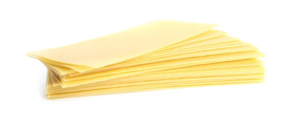 Stack Uncooked Lasagna Sheets Isolated White — Stock Photo, Image