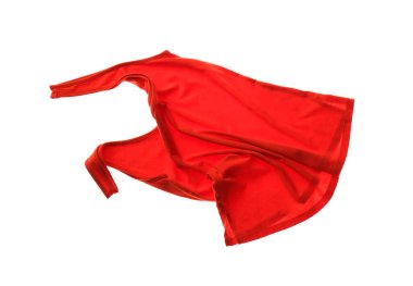 Kırışmış kırmızı üst beyaza izole edilmiş. Kirli kıyafetler.