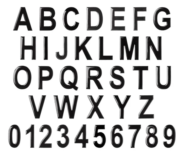 Alfabet Cyfry Wykonane Topionej Czekolady Białym Tle — Zdjęcie stockowe