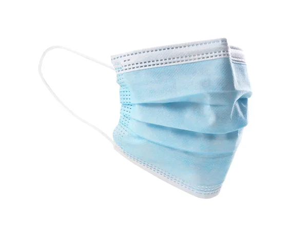 Wegwerpmasker Geïsoleerd Wit Beschermende Maatregelen Tijdens Quarantaine Van Het Coronavirus — Stockfoto