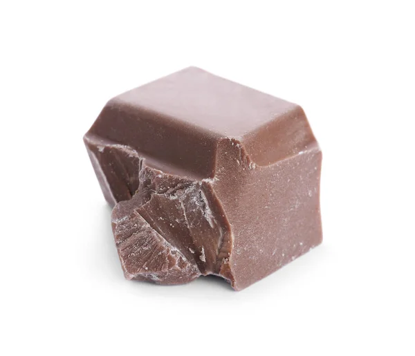 Pedazo Chocolate Con Leche Aislado Blanco —  Fotos de Stock