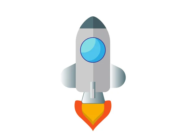 Modern rocket model illustration on white background