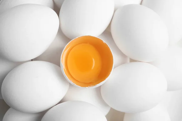 Huevos Pollo Crudos Frescos Como Fondo Vista Superior — Foto de Stock