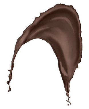 Beyaz arka planda erimiş çikolata lekesi