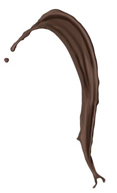 Beyaz arka planda erimiş çikolata lekesi