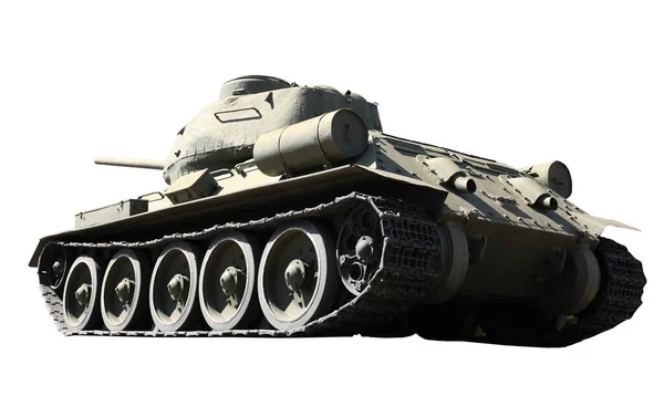 Tanque Exército Isolado Branco Máquinas Militares — Fotografia de Stock