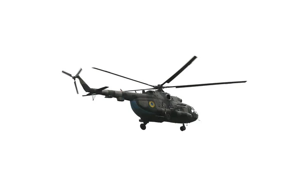 Armeehubschrauber Isoliert Auf Weiß Militärmaschinerie — Stockfoto