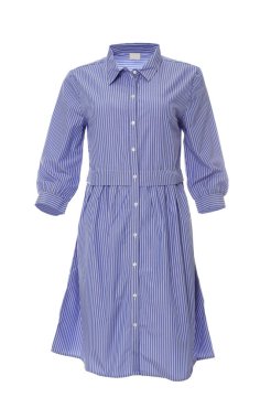 Beyaz arka planda güzel çizgili gömlek elbisesi