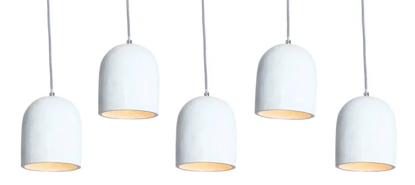 Set Moderne Lampade Sospensione Sfondo Bianco Design Banner — Foto Stock