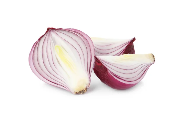 Fresh Cut Red Onion Isolated White — Stock Photo, Image