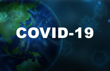 Corona kaza yaptı. Metin COVID-19 ve gezegende arkaplanda virüs var.
