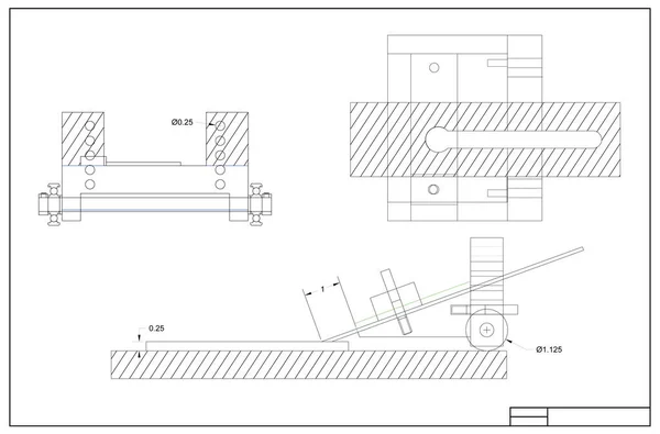 Dibujo Ingeniería Mecánica Como Fondo Plan Técnico — Foto de Stock