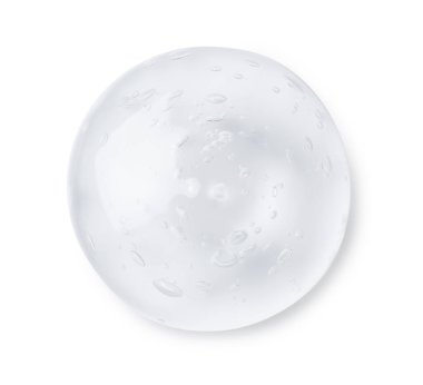 Işık arka planında şeffaf kozmetik jel örneği, üst görünüm