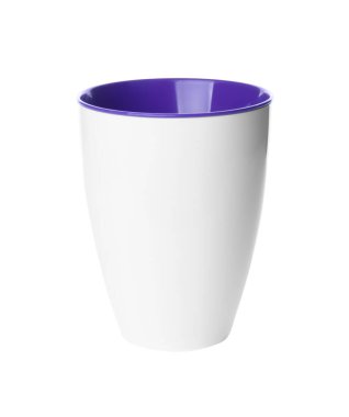 Yeni plastik saksı beyaza izole edilmiş.