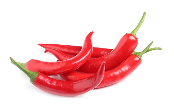 Piros Forró Chili Paprika Fehér Háttér — Stock Fotó