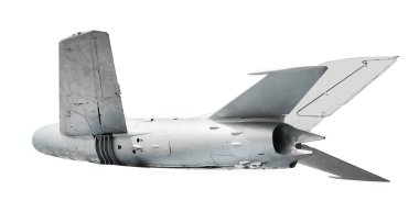 MiG-17 avcı uçağı beyazda izole edildi. Askeri makineler.