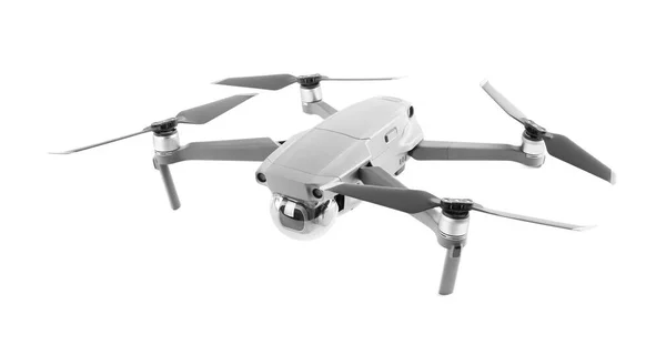 Modern Drón Kamerával Elszigetelt Fehér — Stock Fotó
