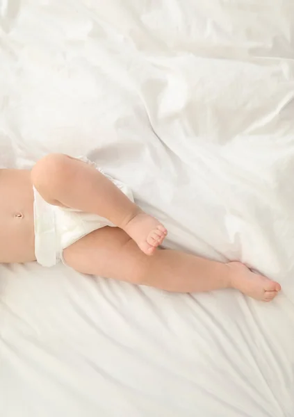 Leuke Kleine Baby Luier Bed Bovenaanzicht — Stockfoto