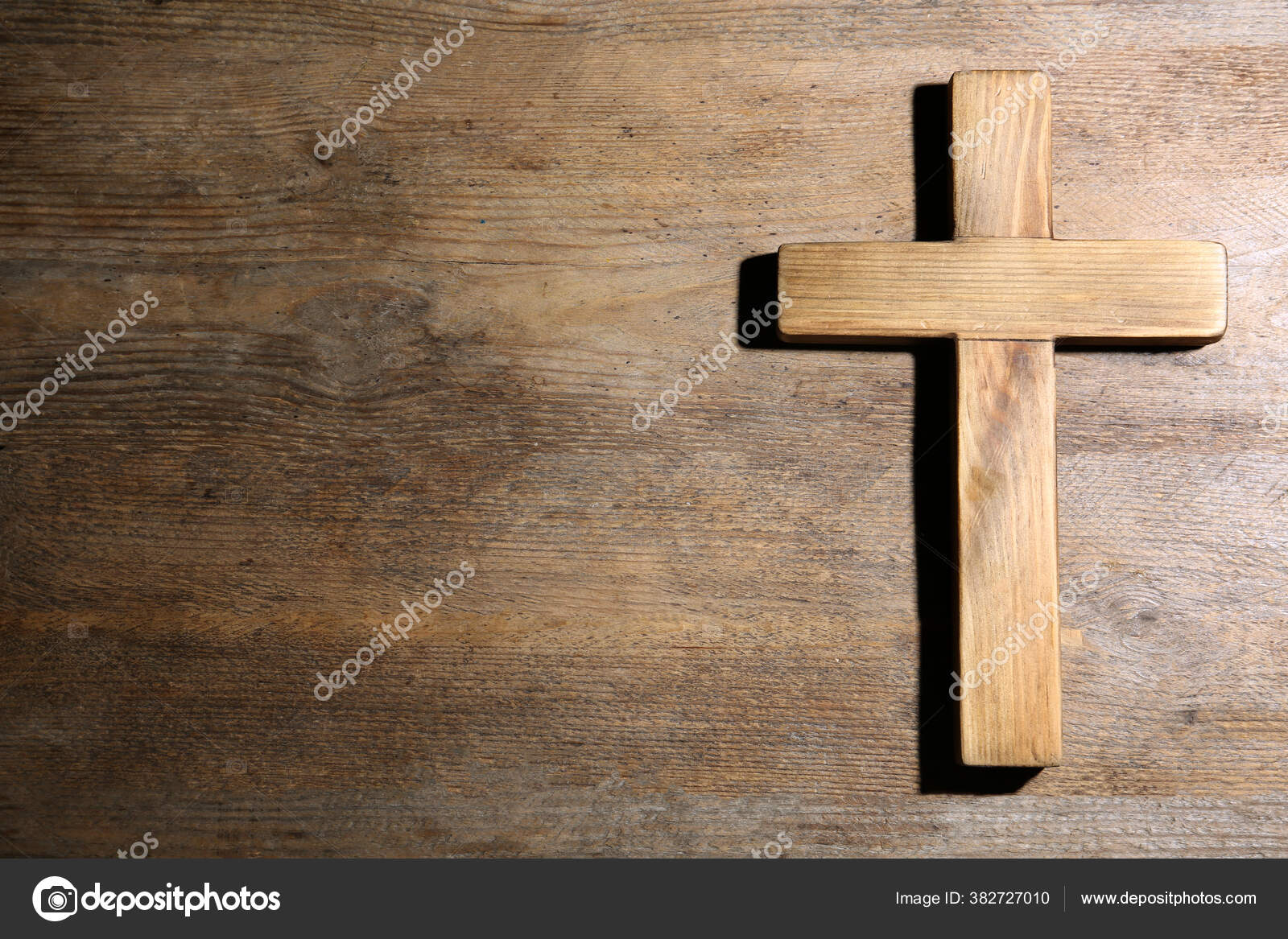 Christian Cross Wooden Background Top View Space Text Religion Concept  Stock Photo by ©NewAfrica 382727010