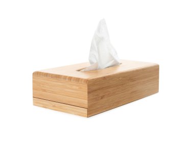 Kağıt mendilli tutucu beyaz üzerine izole edilmiş