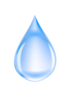 Beyaz arkaplana düşen su damlası tasviri