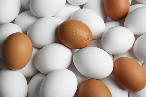 Huevos Pollo Crudos Frescos Como Fondo Vista Superior — Foto de Stock