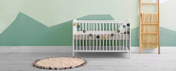 Baby Room Εσωτερικό Άνετο Παχνί Σχεδιασμός Banner — Φωτογραφία Αρχείου