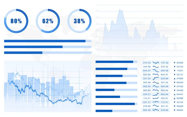 Концепція Fintech Ілюстрація Графіків Статистичної Інформації — стокове фото