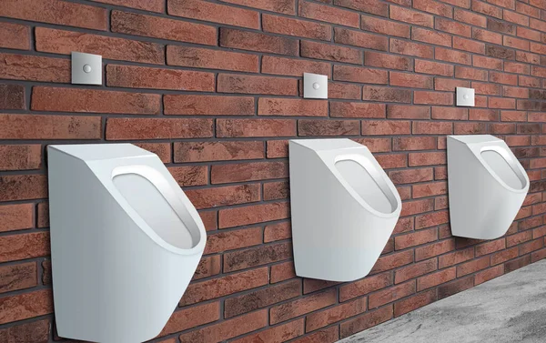 Clean Ceramic Urinals Men Public Bathroom — Stock Photo, Image
