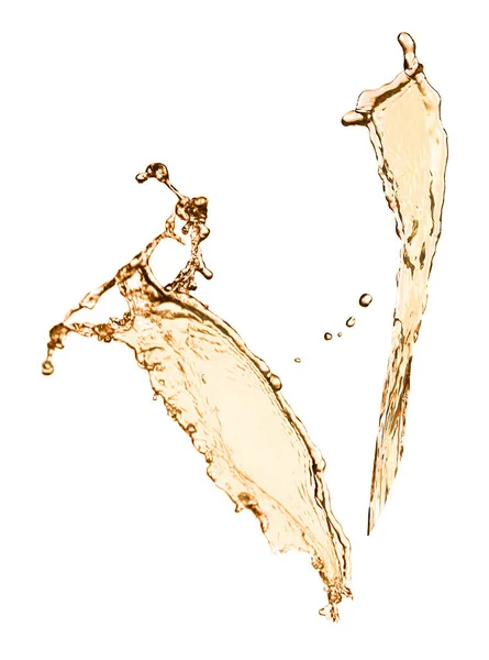 Abstract Splashes Expensive Whiskey White Background — Stock Photo, Image