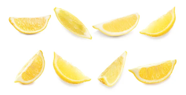 Набір Смачних Лимонів Білому Тлі — стокове фото