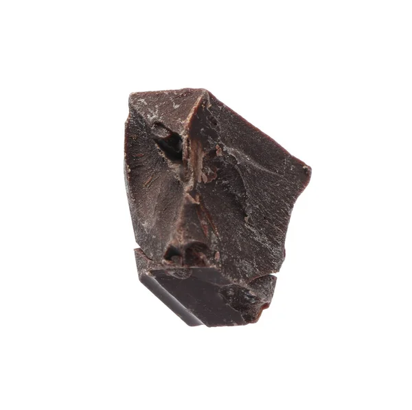 Pedazo Delicioso Chocolate Negro Aislado Blanco —  Fotos de Stock