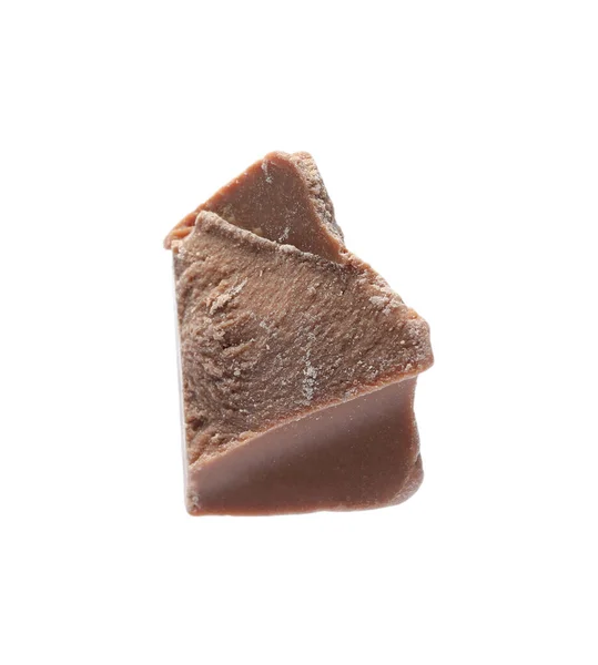 Piece Delicious Milk Chocolate Isolated White — Stock Photo, Image
