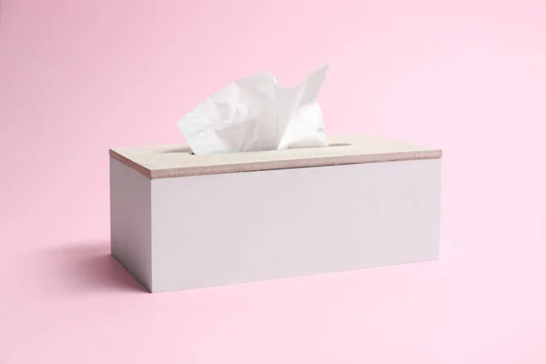 Holder Paper Tissues Pink Background — Stock Photo, Image