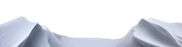 白い背景に美しい雪のドリフト クローズアップ バナーデザイン — ストック写真