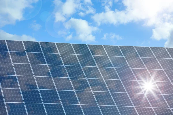 Paneles Solares Instalados Aire Libre Fuente Energía Alternativa — Foto de Stock