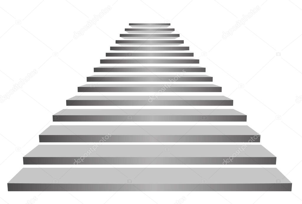 Illustration of stairs on white background. Way to success