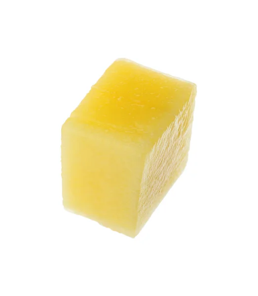 Вкусный Спелый Куб Манго Изолирован Белом — стоковое фото