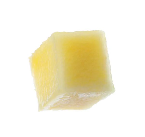 Вкусный Спелый Куб Манго Изолирован Белом — стоковое фото