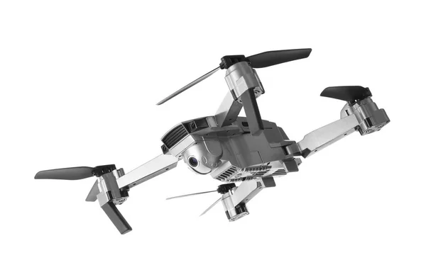 Moderne Drone Met Camera Geïsoleerd Wit — Stockfoto